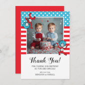 Sache eins zwei | Twins Birthday Dankeskarte (Vorne/Hinten)