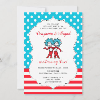 Sache eins zwei | Twins Birthday Einladung