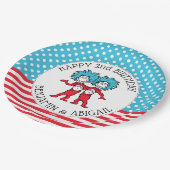 Sache eins zwei | Twins Birthday Pappteller (Schrägansicht)