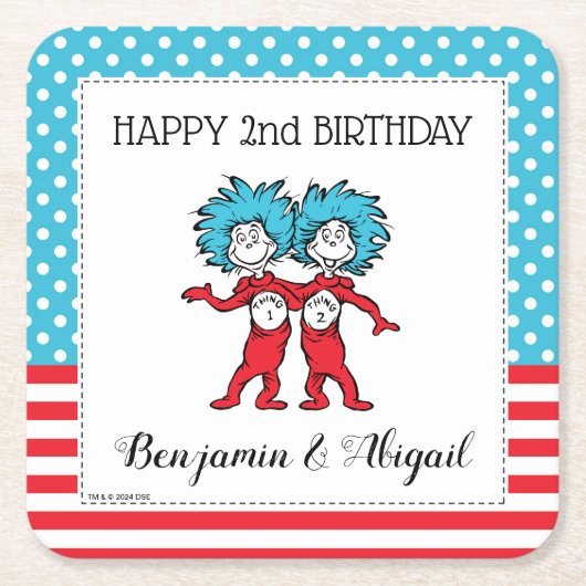 Sache eins zwei | Twins Birthday Rechteckiger Pappuntersetzer (Vorderseite)