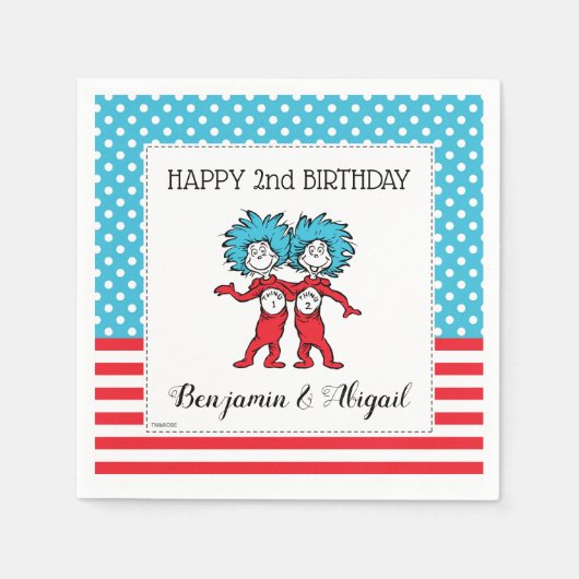 Sache eins zwei | Twins Birthday Serviette (Vorderseite)