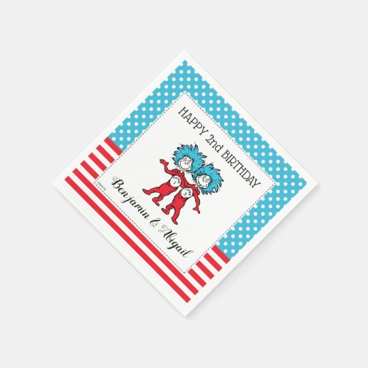 Sache eins zwei | Twins Birthday Serviette (Ecke)