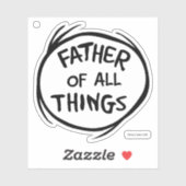 Sache eins zwei - Vater aller Dinge Aufkleber (Blatt)