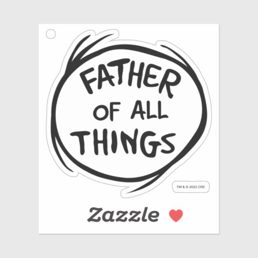 Sache eins zwei - Vater aller Dinge Aufkleber (Blatt)