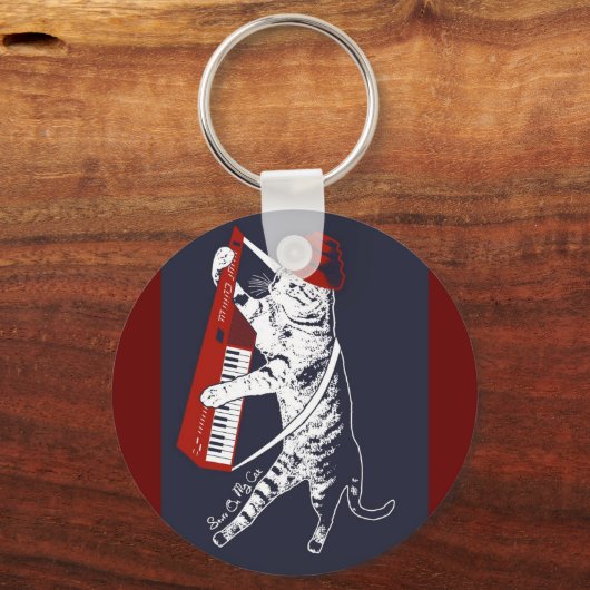 Sachen auf meiner Katze - Keytar Schlüsselanhänger (Vorderseite)