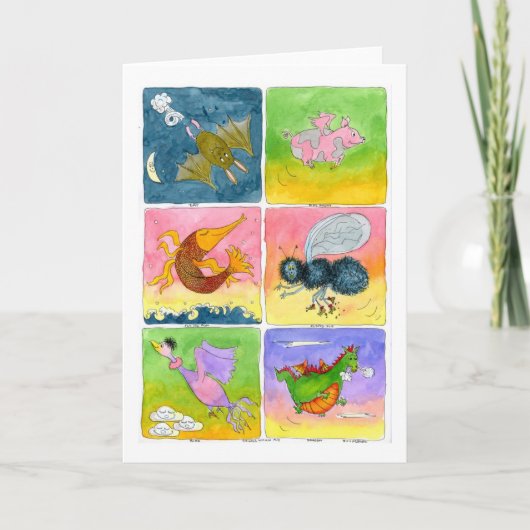 Sachen, die fliegen:  Allgemeine Grüße Karte (Vorderseite)