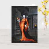 Sachen, die Stoß in der Nachthalloween-Karte gehen Karte (Gelbe Blume)