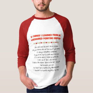 Sachen I gelernt vom Drahthaar, das Griffon zeigt T-Shirt