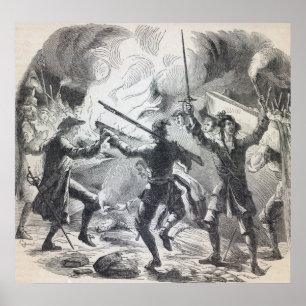 Sacheverell-Truppen zerstören einen Teil einer Kap Poster