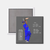 Sachin Tendulkar Kühlschrankmagnet (Vorderseite/Rückseite)