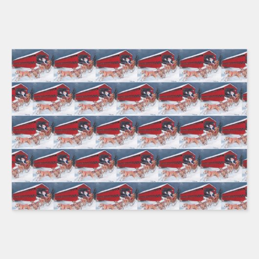 Sachs Bridge/Greyhounds mit Weihnachtswrap Geschenkpapier Set (Vorderseite)