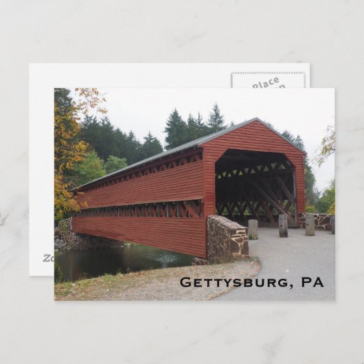 Sachs Covered Bridge bei Gettysburg PA Postkarte (Vorne/Hinten)