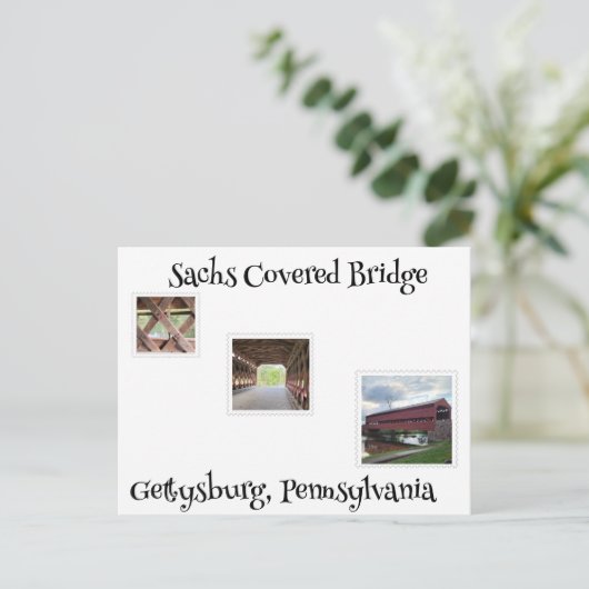 Sachs Covered Bridge Postkarte (Stehend Vorderseite)