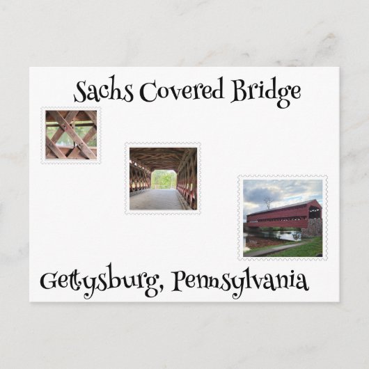 Sachs Covered Bridge Postkarte (Vorderseite)