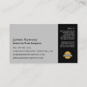 Sachschaden - Baumchirurg - Arborist Visitenkarte (Rückseite)