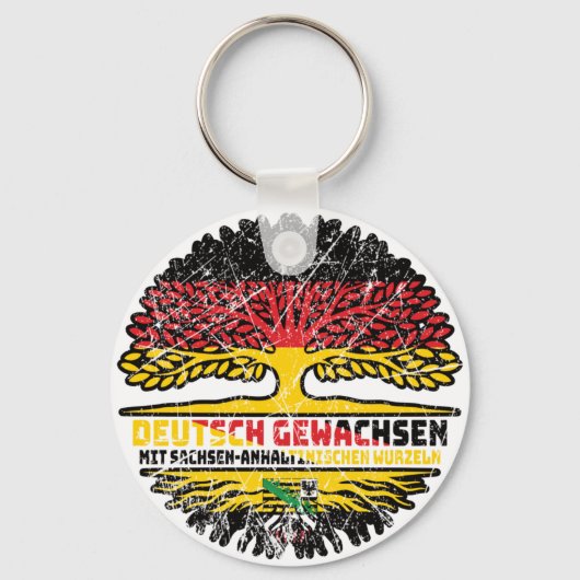 Sachsen-Anhalt Deutsch Deutschland Wurzeln Schlüsselanhänger (Vorderseite)