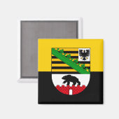 Sachsen-Anhalt Flagge Magnet (Vorderseite/Rückseite)