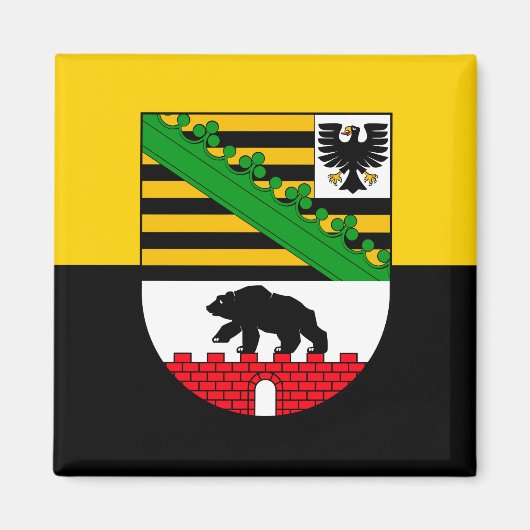 Sachsen-Anhalt Flagge Magnet (Vorne)