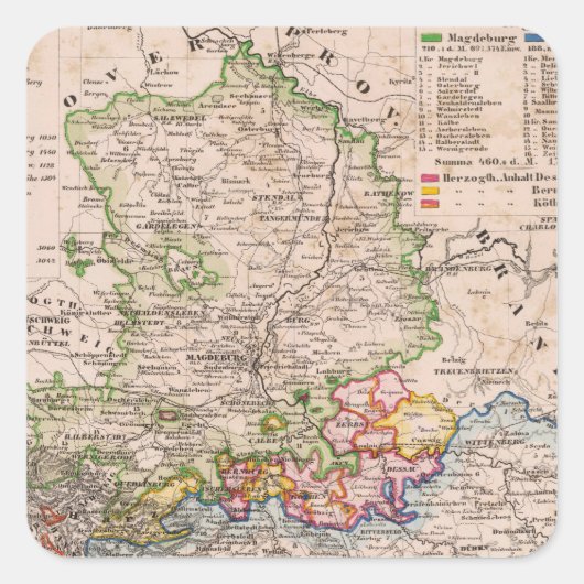 Sachsen, Anhalt Quadratischer Aufkleber (Vorderseite)