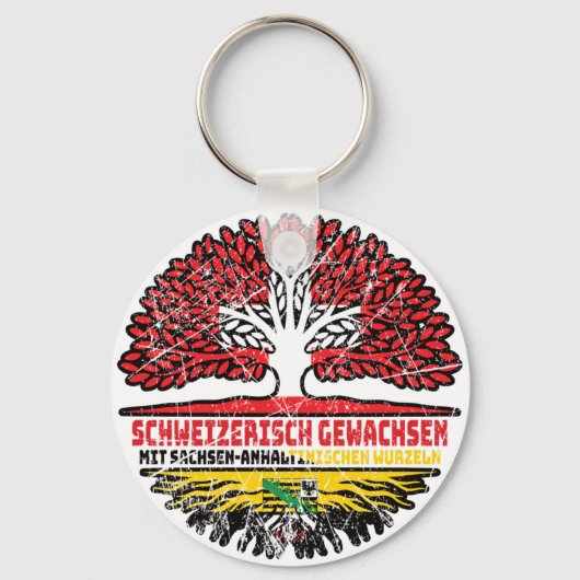 Sachsen-Anhalt Schweizer Schweiz Baum Schlüsselanhänger (Vorderseite)
