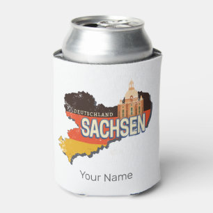 Sachsen Deutschland Retro Staat Karte Vintag Souve Dosenkühler