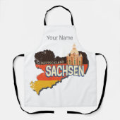 Sachsen Deutschland Retro Staat Karte Vintag Souve Schürze (Vorderseite)