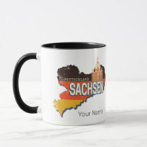 Sachsen Deutschland Retro Staat Karte Vintag Souve