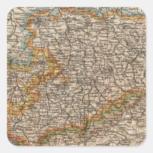 Sachsen Quadratischer Aufkleber (Vorderseite)