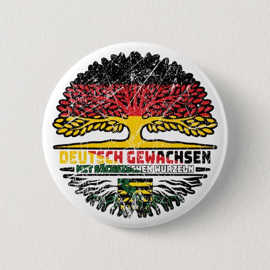 Sachsen Sächsisch Deutsch Deutschland Baum Wurzel Button (Vorderseite)