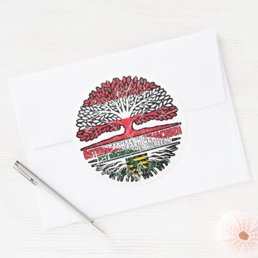 Sachsen Sächsisch Österreichisch Baum Runder Aufkleber (Umschlag)