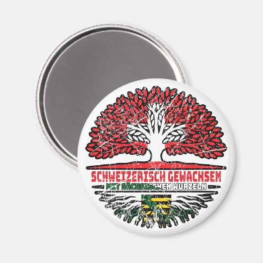 Sachsen Sächsisch Schweizer Schweiz Baum Wurzel Magnet (Vorderseite/Rückseite)