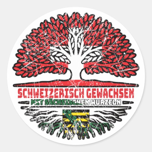 Sachsen Sächsisch Schweizer Schweiz Baum Wurzel Runder Aufkleber (Vorderseite)