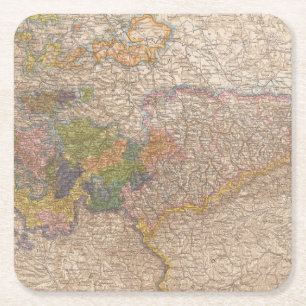 Sachsen, Thuringische Staaten Atlas-Karte Rechteckiger Pappuntersetzer