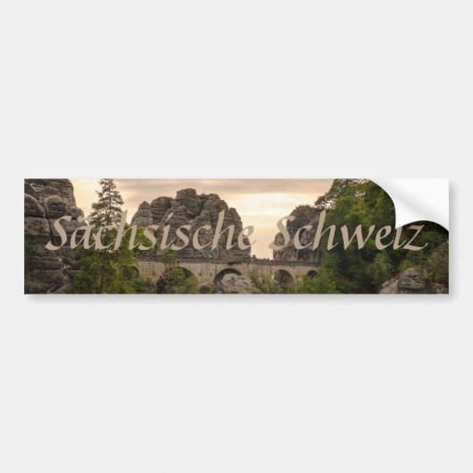 Sächsische Schweiz Bastei Andenken-Foto Autoaufkleber (Vorne)