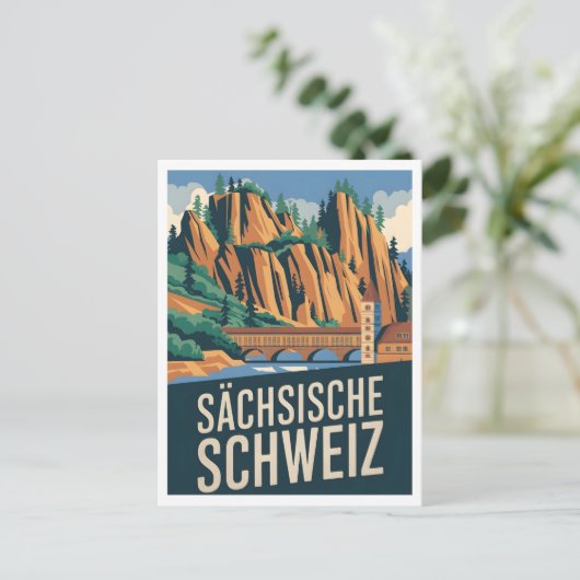 Sächsische Schweiz Saxon Schweiz Vintag Postkarte (Stehend Vorderseite)
