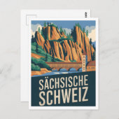Sächsische Schweiz Saxon Schweiz Vintag Postkarte (Vorne/Hinten)