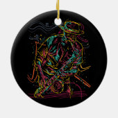 Sächsischer Jazzmusiker Idee Saxophone Music Pla Keramik Ornament (Hinten)