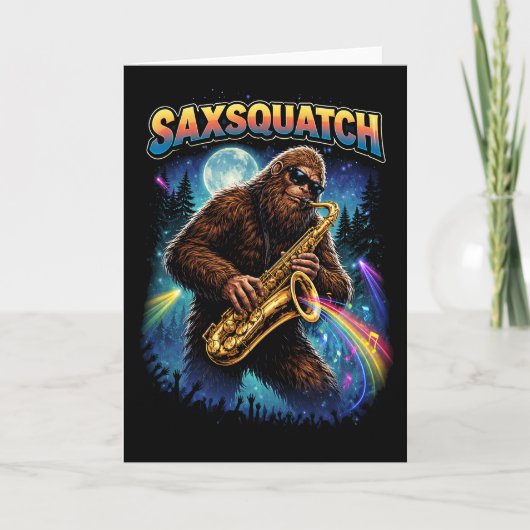 Sachsquatch Feiertagskarte (Vorderseite)