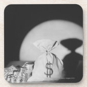 Sack Geld Getränkeuntersetzer (Vorderseite)
