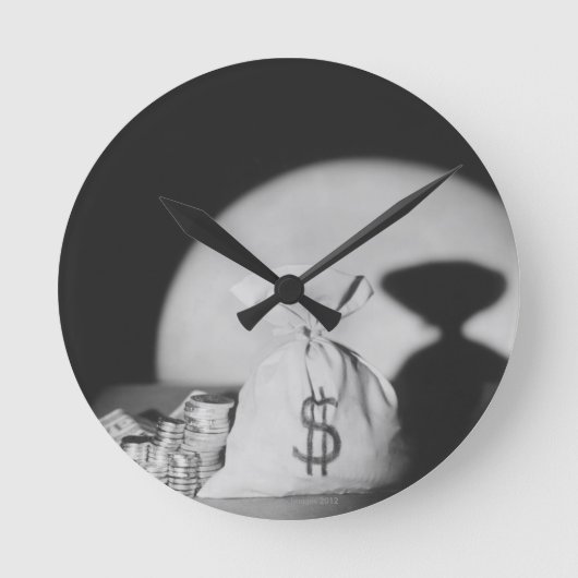 Sack Geld Runde Wanduhr (Vorderseite)
