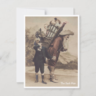 Sack Man, der alte Mann nimmt schmutzige Kinder, V Postkarte