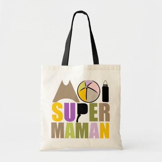 Sack mich Supermama - Naturlogo Farben Tragetasche (Vorne)