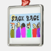 Sack-Rennen Silbernes Ornament (Links)