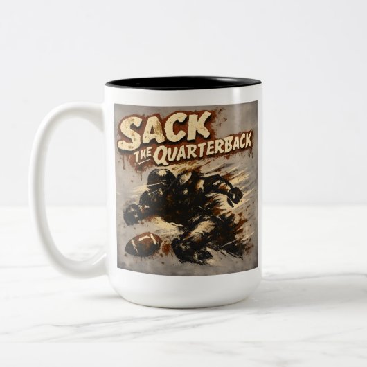 Sack The Quarterback Zweifarbige Tasse (Links)