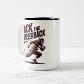 Sack The Quarterback Zweifarbige Tasse (Vorderseite Links)