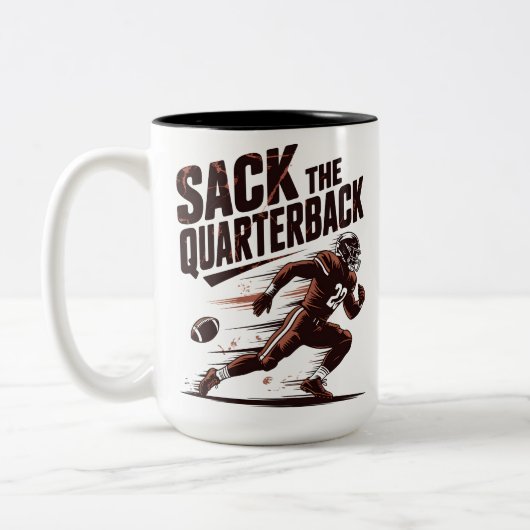 Sack The Quarterback Zweifarbige Tasse (Links)