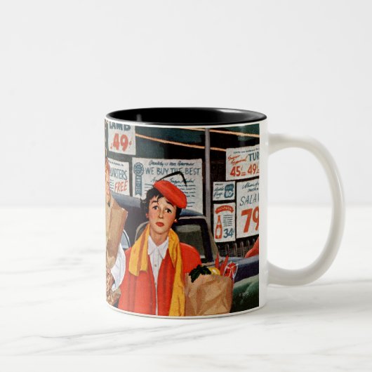 Sack voll Problem Zweifarbige Tasse (Rechts)