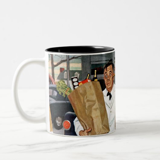 Sack voll Problem Zweifarbige Tasse (Links)