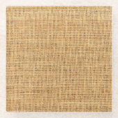 Sacktuch Textur: Rustikale Hintergrundessenz Glasuntersetzer (Vorderseite)