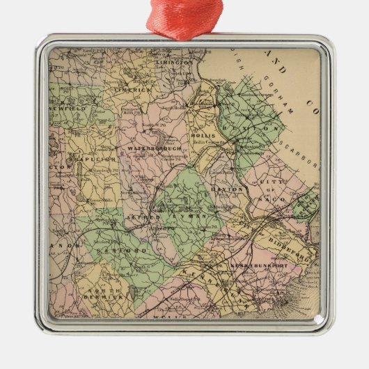 Saco, Biddeford Ornament Aus Metall (Vorne)